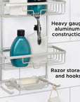 3 Tier Aluminium Shower Caddy - BATHROOM - Shower Caddies - Soko and Co