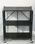 3 Tier Collapsible Shelving Unit Black Metal - HOME STORAGE - Shelves and Cabinets - Soko and Co