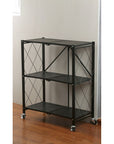 3 Tier Collapsible Shelving Unit Black Metal - HOME STORAGE - Shelves and Cabinets - Soko and Co