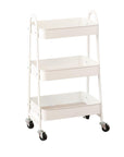 3 Tier Heavy Duty Metal Storage Trolley Matte White - HOME STORAGE - Storage Trolleys - Soko and Co