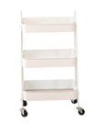 3 Tier Heavy Duty Metal Storage Trolley Matte White - HOME STORAGE - Storage Trolleys - Soko and Co