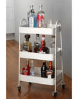 3 Tier Heavy Duty Metal Storage Trolley Matte White - HOME STORAGE - Storage Trolleys - Soko and Co