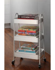 3 Tier Heavy Duty Metal Storage Trolley Matte White - HOME STORAGE - Storage Trolleys - Soko and Co