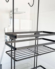 3 Tier Zinc Plated Over Door Shower Caddy Matte Black - BATHROOM - Shower Caddies - Soko and Co