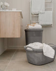 37L Knitted Laundry Basket Grey - LAUNDRY - Baskets and Trolleys - Soko and Co