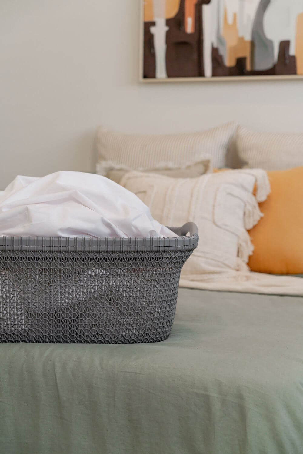 37L Knitted Laundry Basket Grey - LAUNDRY - Baskets and Trolleys - Soko and Co