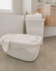 37L Knitted Laundry Basket White - LAUNDRY - Baskets and Trolleys - Soko and Co