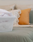 37L Knitted Laundry Basket White - LAUNDRY - Baskets and Trolleys - Soko and Co