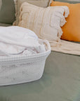 37L Knitted Laundry Basket White - LAUNDRY - Baskets and Trolleys - Soko and Co