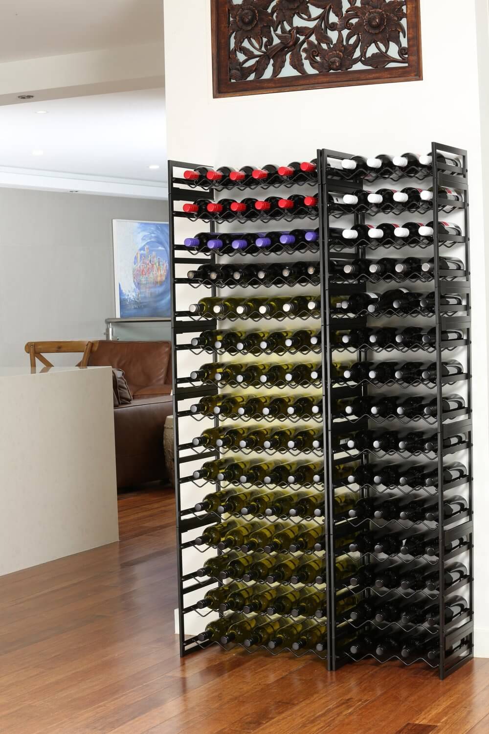 4 Bottle Slim Stackable Wine Rack Matte Black - WINE - Wine Racks - Soko and Co