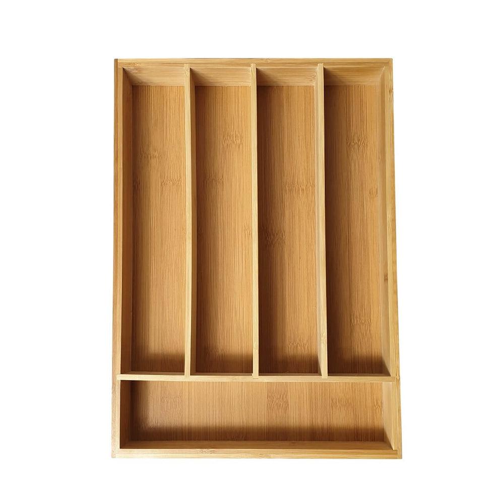 5 Compartment Bamboo Cutlery Tray - KITCHEN - Cutlery Trays - Soko and Co