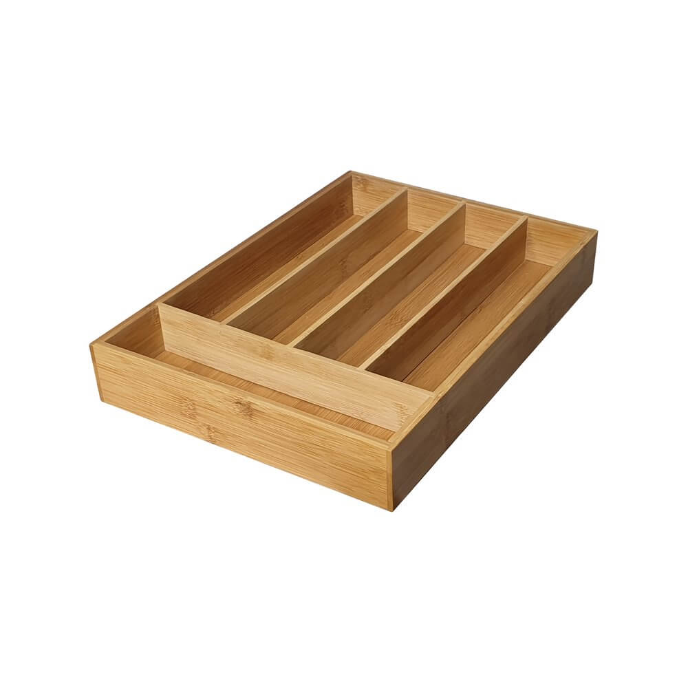 5 Compartment Bamboo Cutlery Tray - KITCHEN - Cutlery Trays - Soko and Co