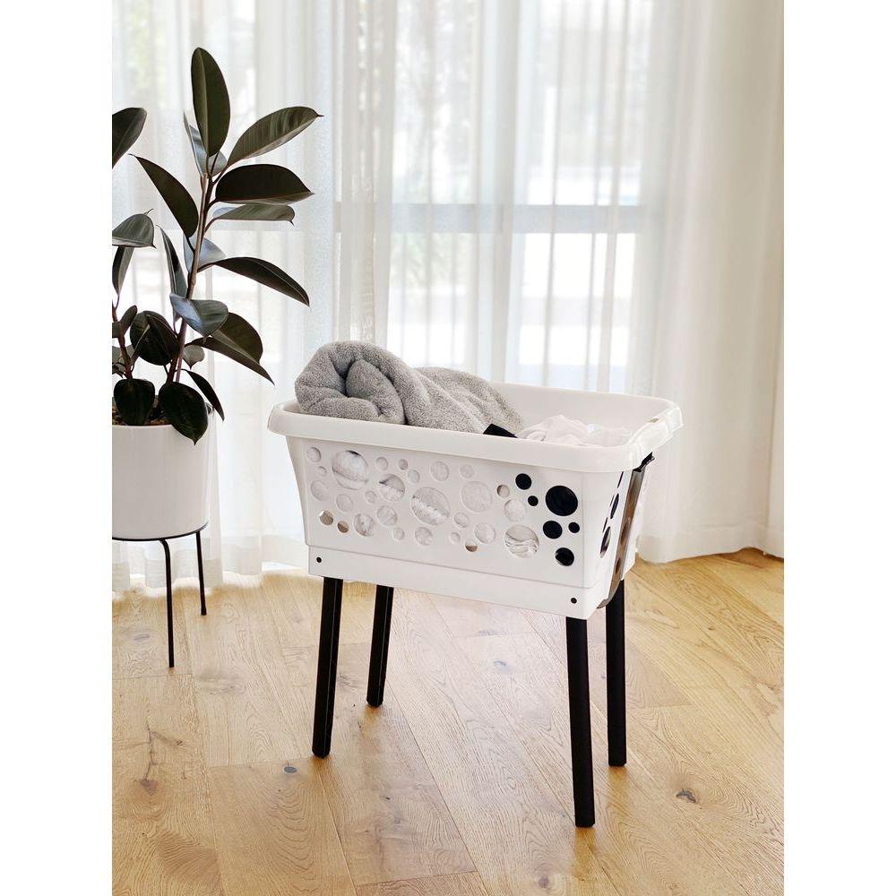 50L Laundry Basket on Legs White - LAUNDRY - Baskets and Trolleys - Soko and Co