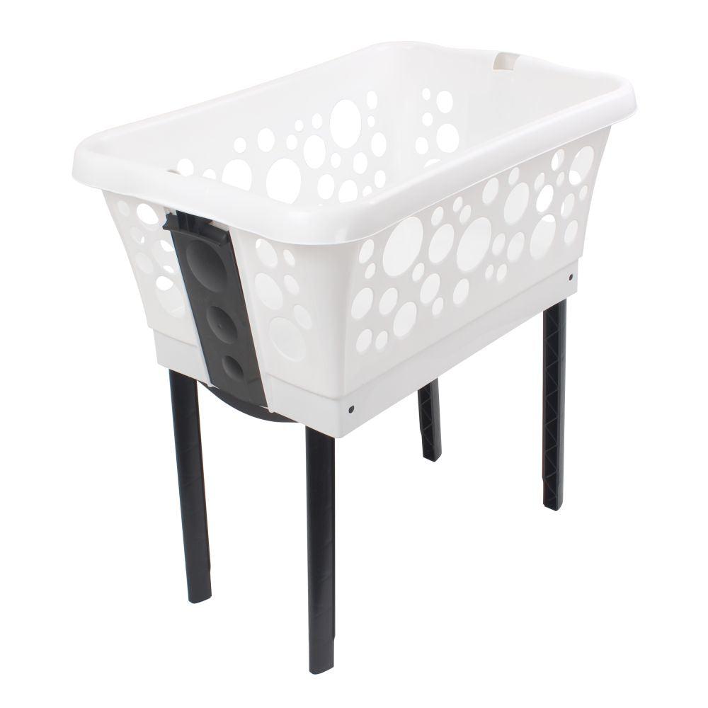 50L Laundry Basket on Legs White - LAUNDRY - Baskets and Trolleys - Soko and Co