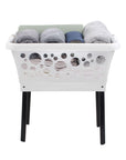 50L Laundry Basket on Legs White - LAUNDRY - Baskets and Trolleys - Soko and Co