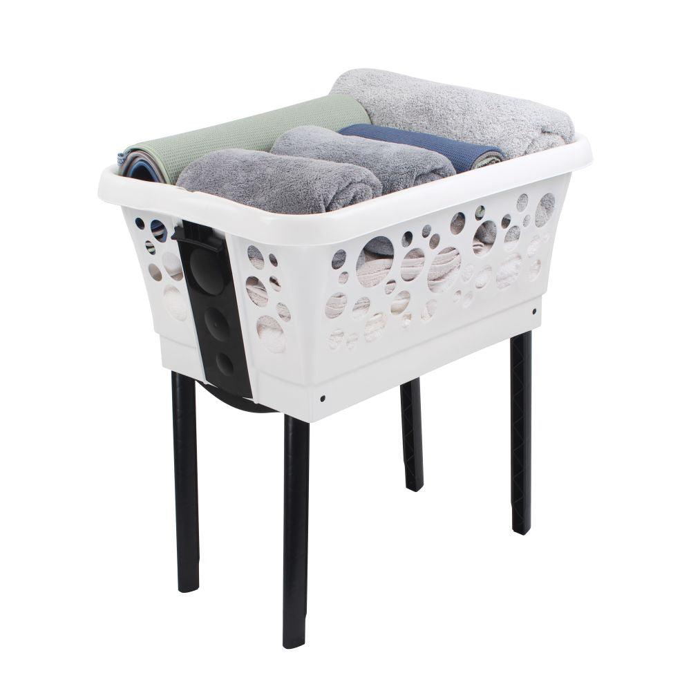 50L Laundry Basket on Legs White - LAUNDRY - Baskets and Trolleys - Soko and Co