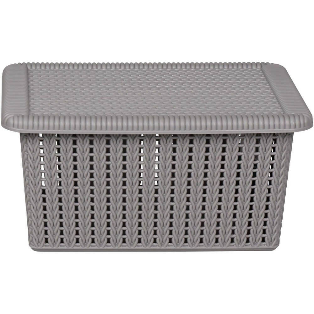 5L Knitted Storage Box Grey - HOME STORAGE - Plastic Boxes - Soko and Co