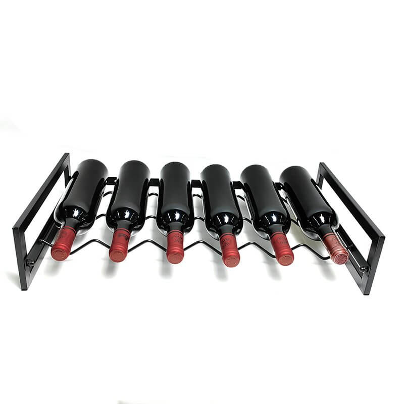 6 Bottle Wide Stackable Wine Rack Matte Black - WINE - Wine Racks - Soko and Co