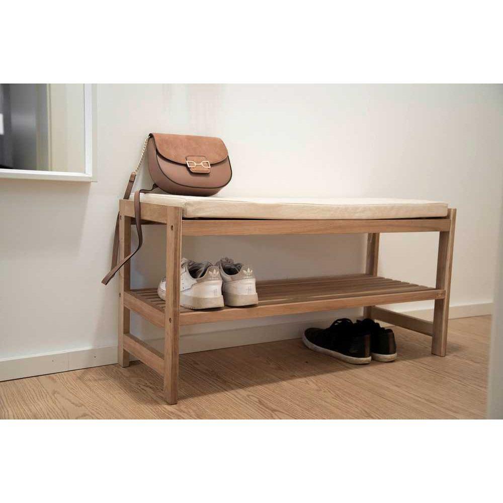 Acina Acacia Wood Shoe Bench - WARDROBE - Shoe Storage - Soko and Co