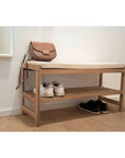 Acina Acacia Wood Shoe Bench - WARDROBE - Shoe Storage - Soko and Co