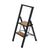 Alu Design 2 Step Aluminium Step Ladder Black & Bamboo - LAUNDRY - Ladders - Soko and Co