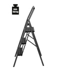 Alu Design 3 Step Compact Step Ladder Black - LAUNDRY - Ladders - Soko and Co