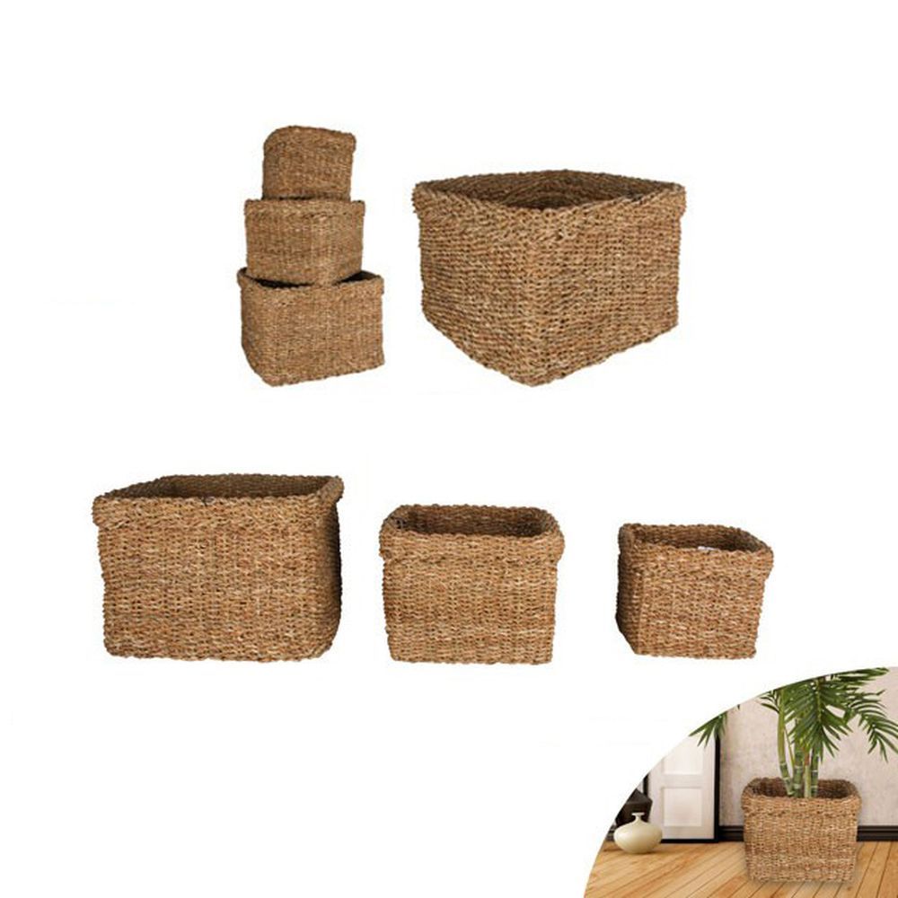 Aravina Large Square Seagrass Storage Basket - HOME STORAGE - Baskets and Totes - Soko and Co