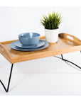 Bamboo Serving Tray with Foldable Legs - KITCHEN - Entertaining - Soko and Co