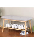 Bamboo Shoe Bench Grey - WARDROBE - Shoe Storage - Soko and Co