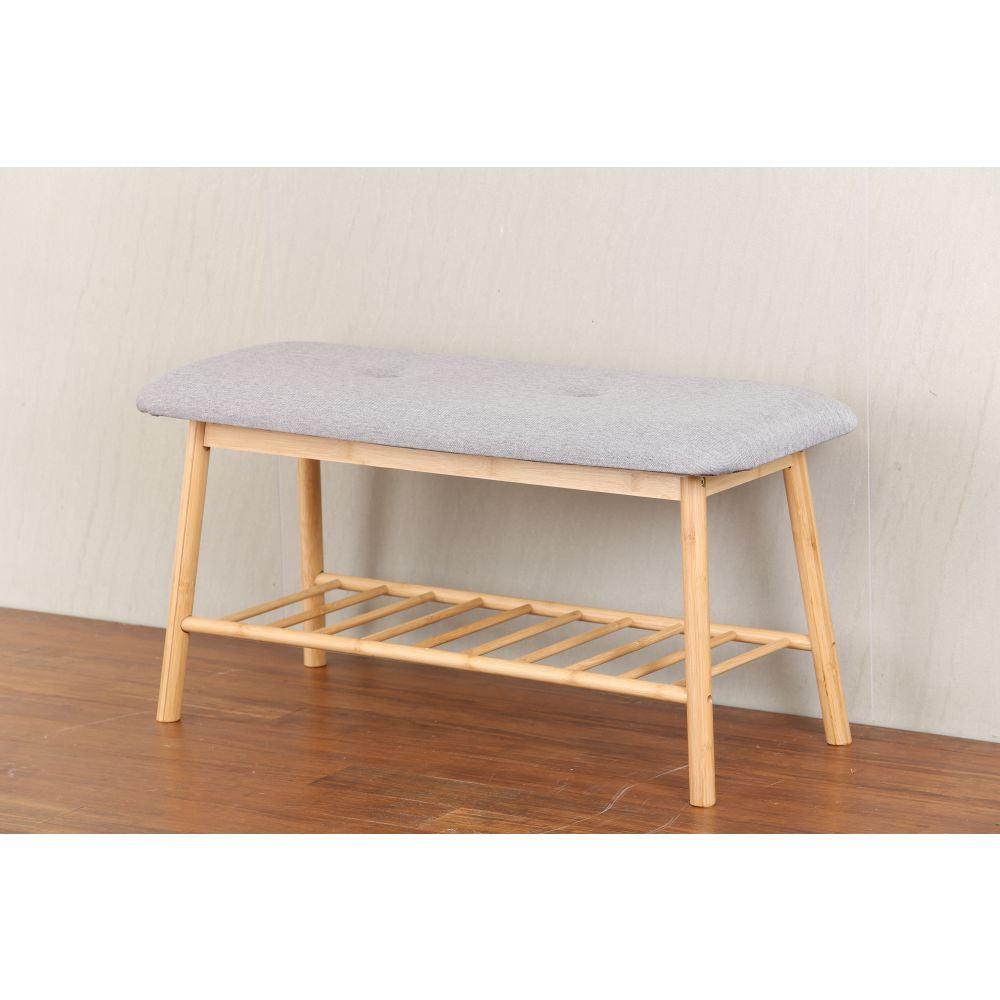 Bamboo Shoe Bench Grey - WARDROBE - Shoe Storage - Soko and Co