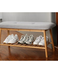 Bamboo Shoe Bench Grey - WARDROBE - Shoe Storage - Soko and Co