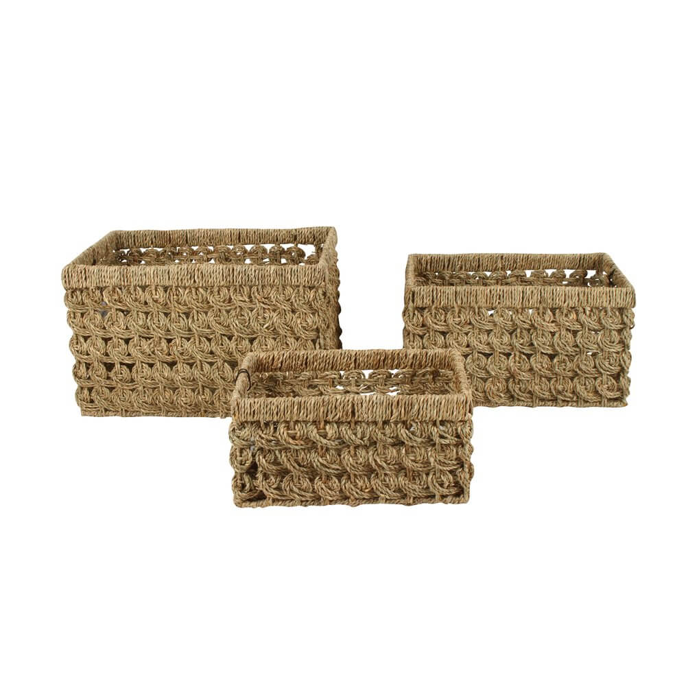 Billi Large Rectangular Seagrass Storage Basket - HOME STORAGE - Baskets and Totes - Soko and Co