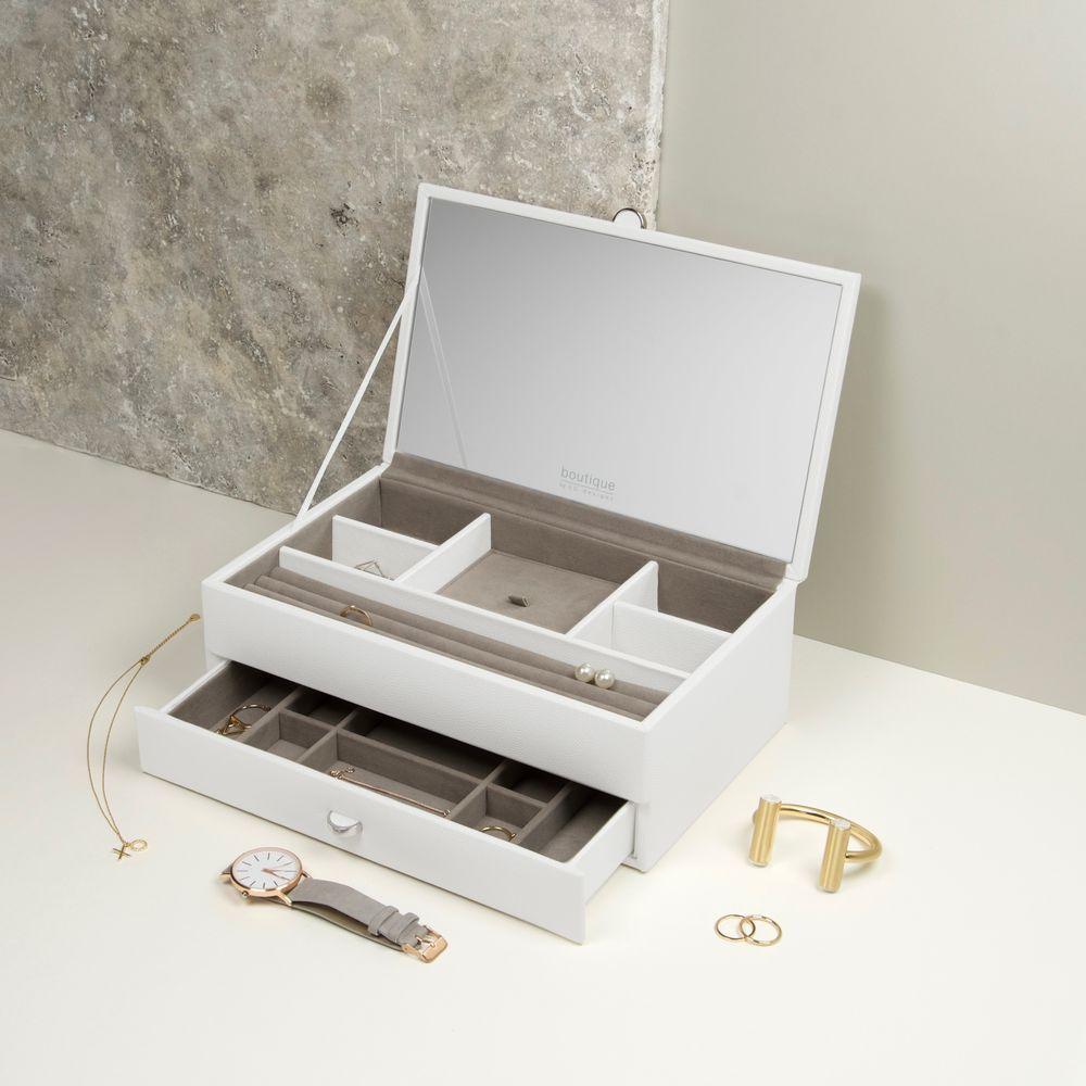 Boutique 1 Drawer Jewellery Box White - WARDROBE - Jewellery Storage - Soko and Co