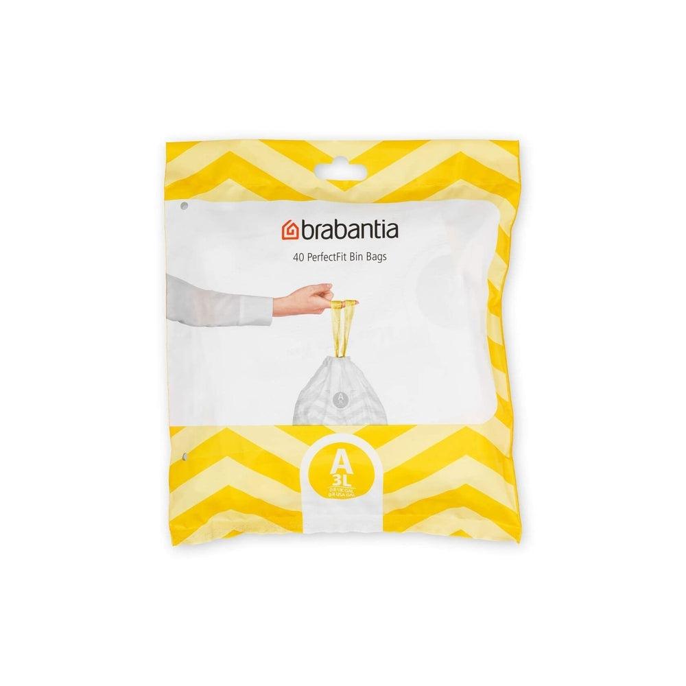 Brabantia 3L Perfect Fit Bin Liners Code A 40 Pack - BATHROOM - Bins - Soko and Co