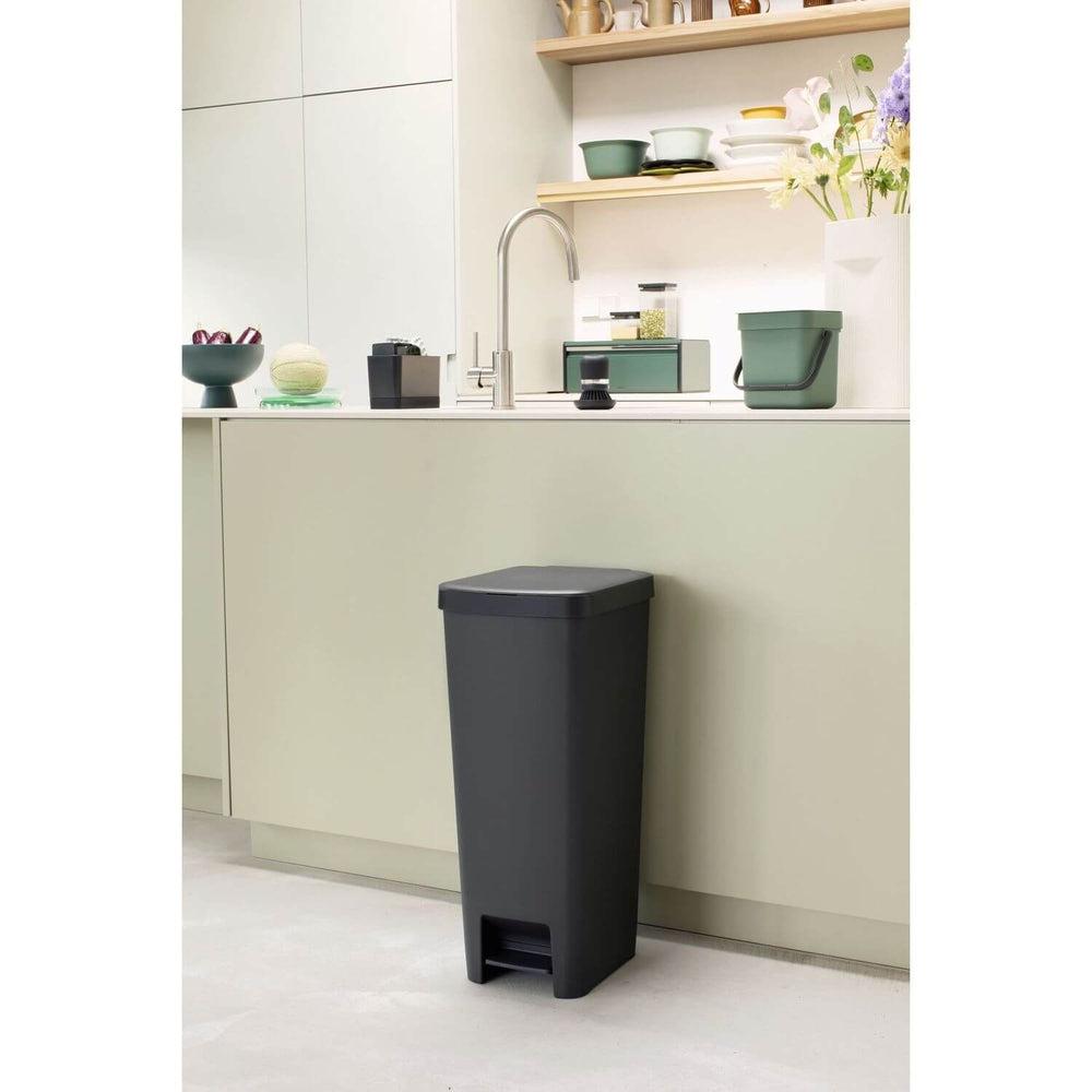 Brabantia 40L StepUp Pedal Kitchen Rubbish Bin Dark Grey - KITCHEN - Bins - Soko and Co