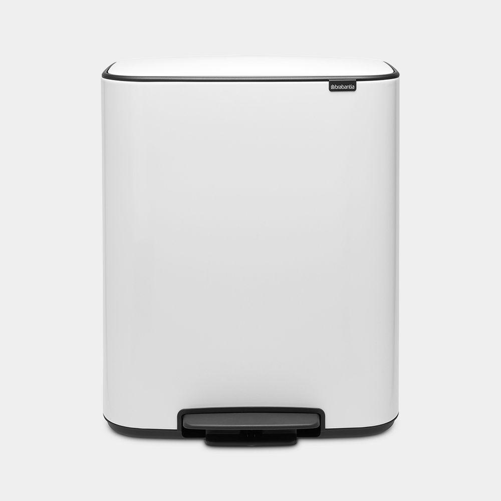 Brabantia Bo 30/30L Twin Pedal Kitchen Rubbish Bin White - KITCHEN - Bins - Soko and Co