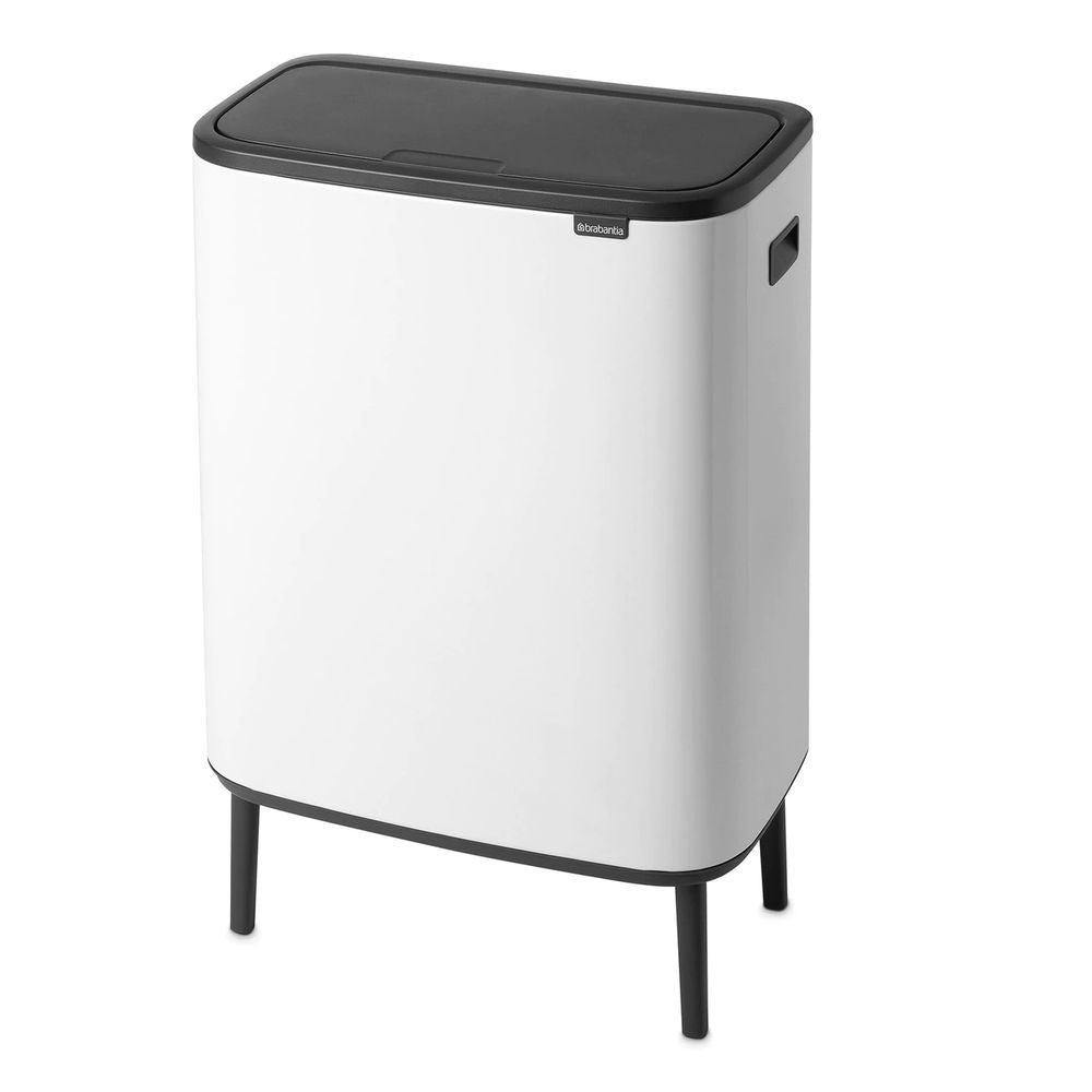 Brabantia Hi Bo 30/30L Twin Touch Top Kitchen Rubbish Bin White - KITCHEN - Bins - Soko and Co