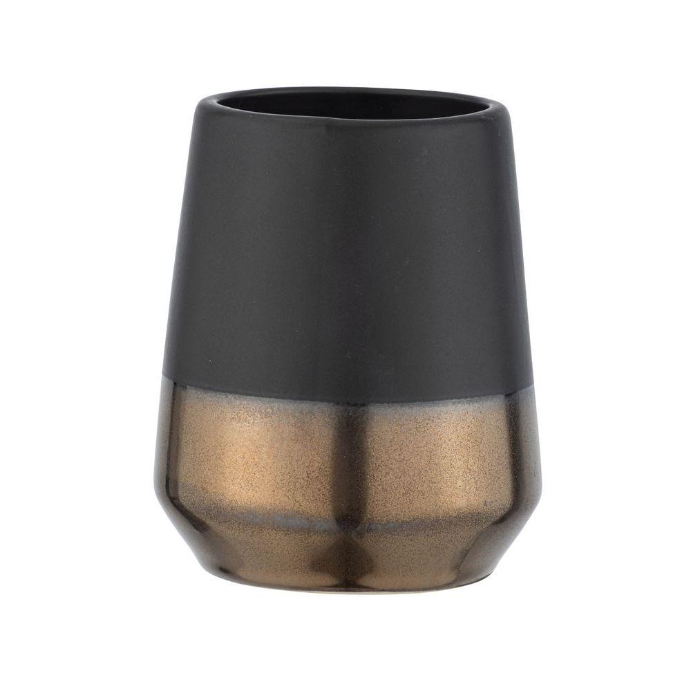 Brandol Ceramic Toothbrush Toothbrush Tumbler Black & Copper - BATHROOM - Toothbrush Holders - Soko and Co