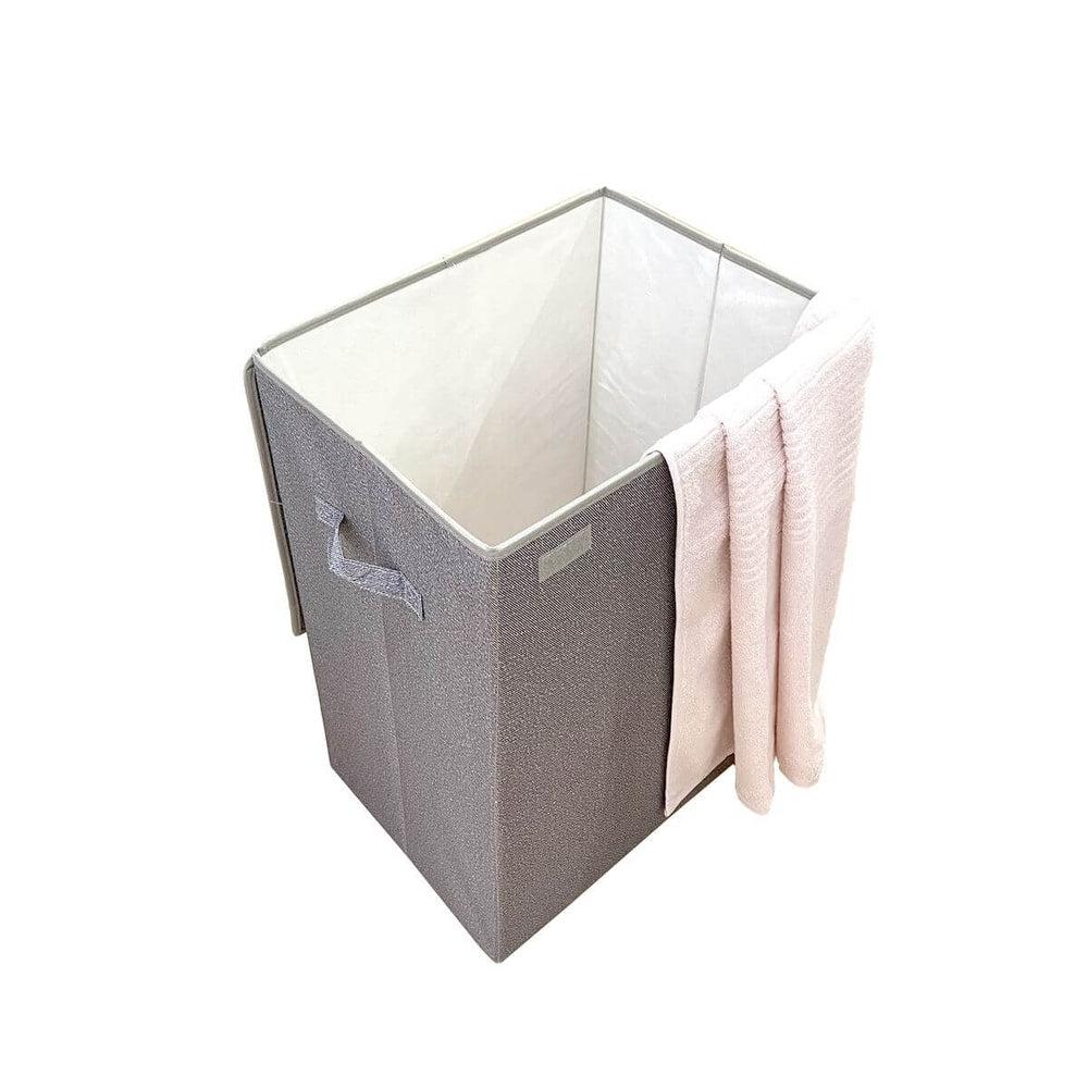 Collapsible Laundry Hamper Textured Grey - LAUNDRY - Hampers - Soko and Co