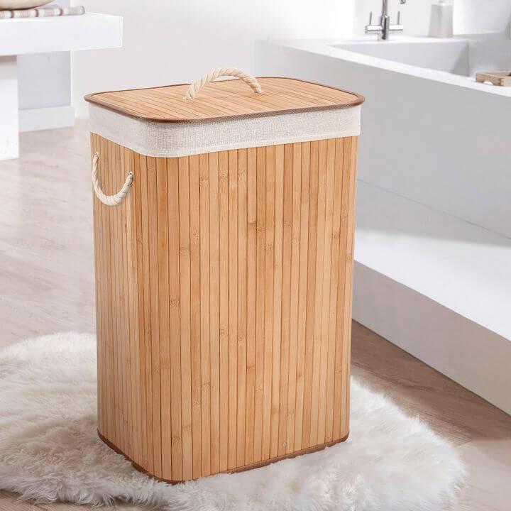 Collapsible Rectangular Bamboo Laundry Hamper - LAUNDRY - Hampers - Soko and Co