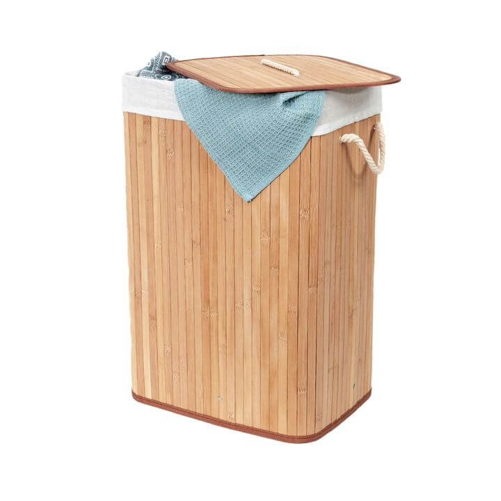 Collapsible Rectangular Bamboo Laundry Hamper - LAUNDRY - Hampers - Soko and Co