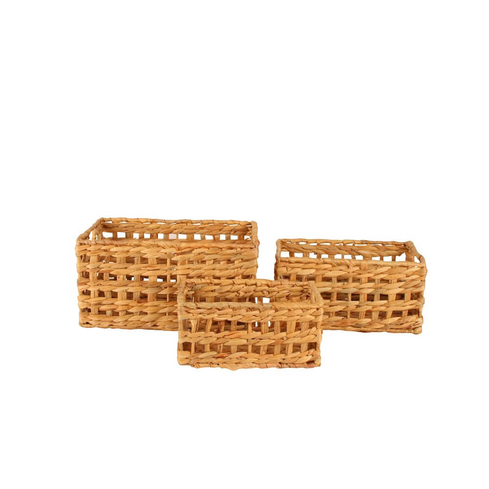 Cressida Small Rectangular Water Hyacinth Storage Basket - HOME STORAGE - Baskets and Totes - Soko and Co