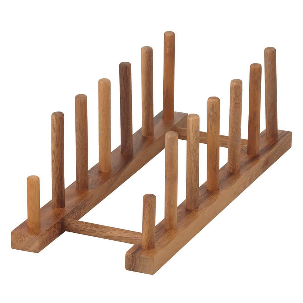 Davis & Waddell 6 Section Acacia Wood Plate Rack - KITCHEN - Shelves and Racks - Soko and Co