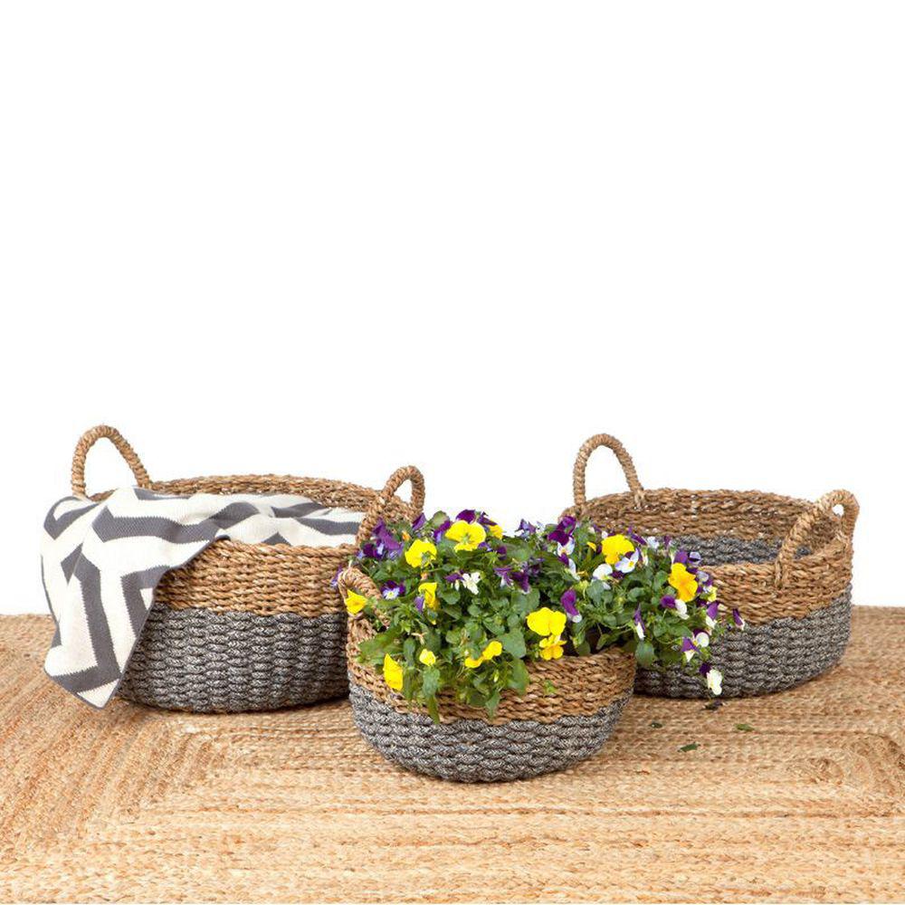 Dohar Large Round Seagrass Storage Basket - HOME STORAGE - Baskets and Totes - Soko and Co