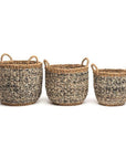 Ebony Medium Round Seagrass Storage Basket - HOME STORAGE - Baskets and Totes - Soko and Co