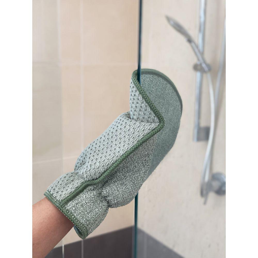 Eco Cloth Shower &amp; Bathroom Cleaning Glove Charcoal - BATHROOM - Squeegees and Cleaning - Soko and Co