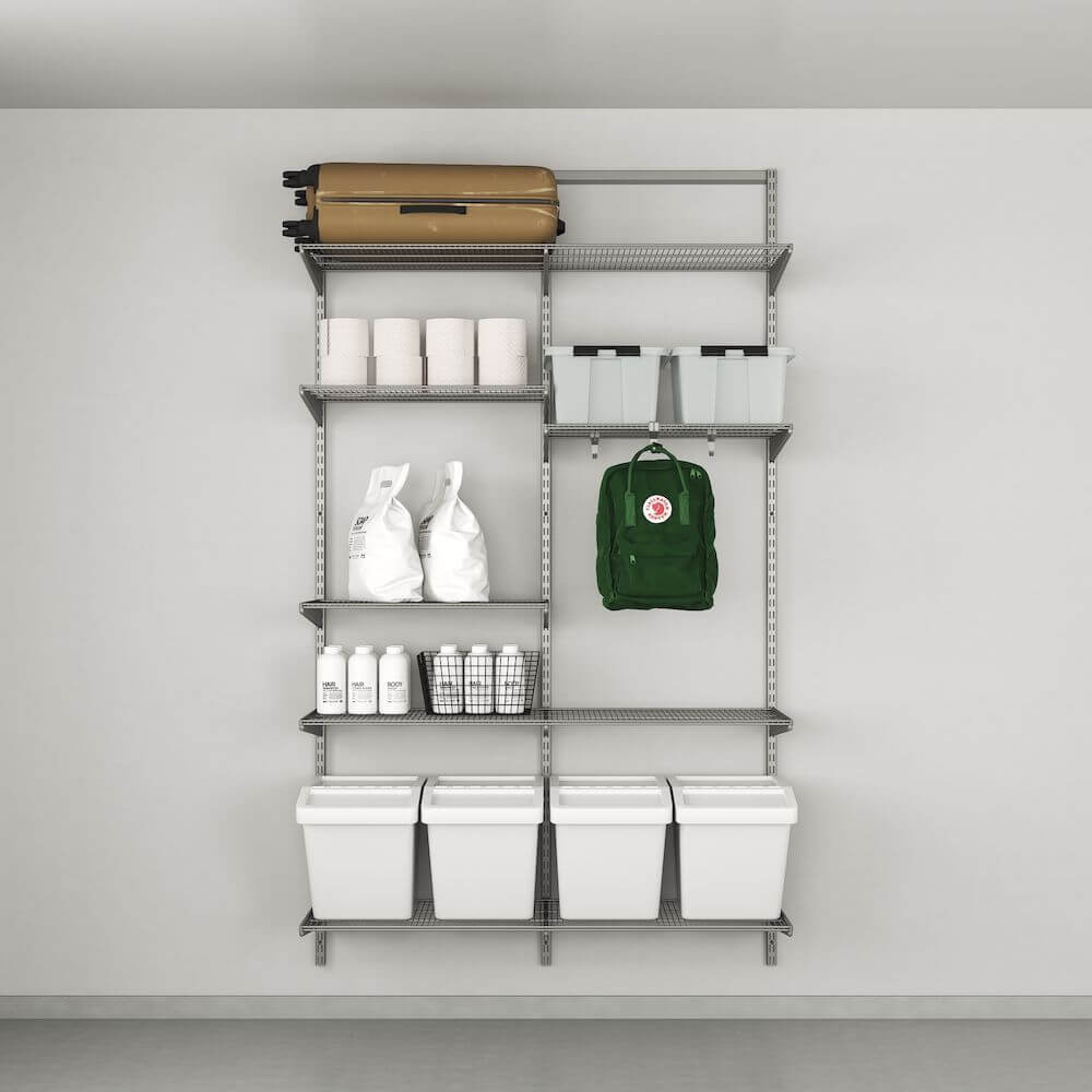 Elfa Classic Garage Shelving Solution W: 120 Platinum - ELFA - Ready Made Solutions - Soko and Co