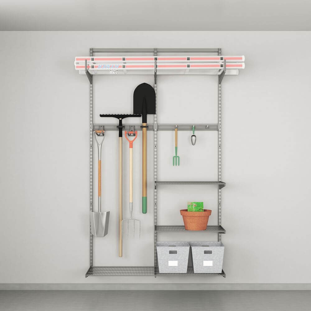 Elfa Garage Garden Tool Storage Solution W: 120 Platinum - ELFA - Ready Made Solutions - Soko and Co