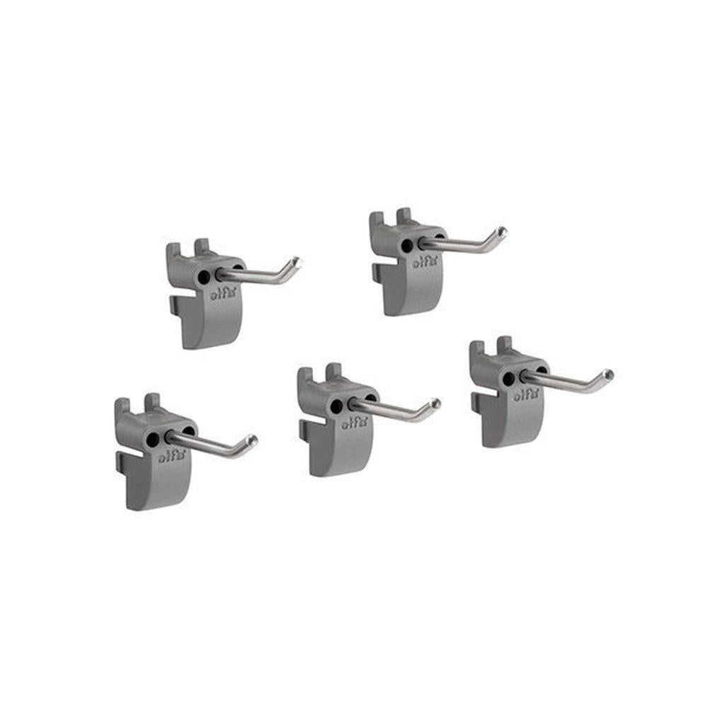 Elfa Short Metal Storing Board Hooks 5 Pack Grey - ELFA - Storage Track and Storing Board - Soko and Co