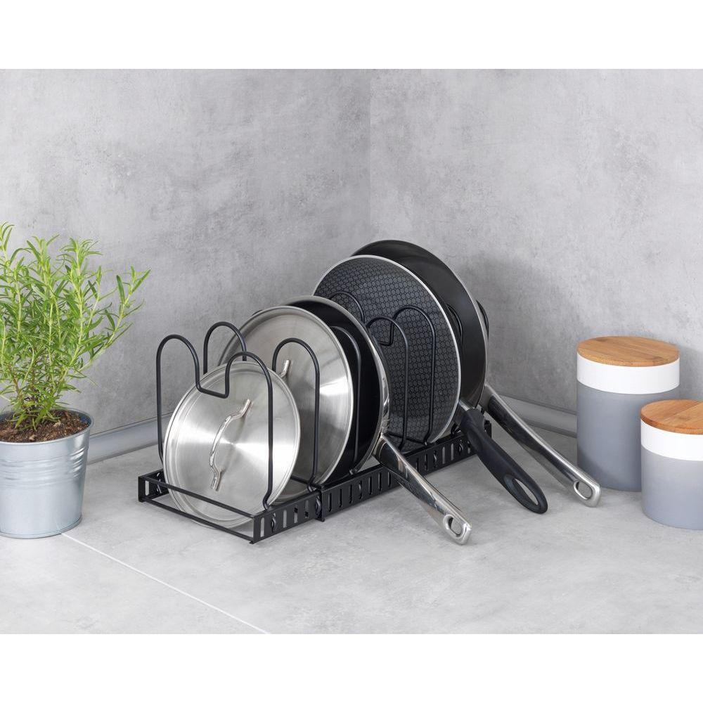 Expandable Pan &amp; Lid Organiser Black - KITCHEN - Shelves and Racks - Soko and Co